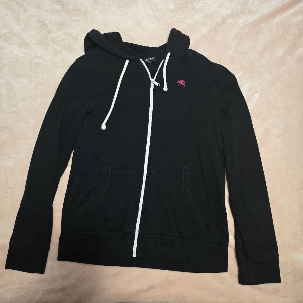 Express Black Zip Up Hoodie